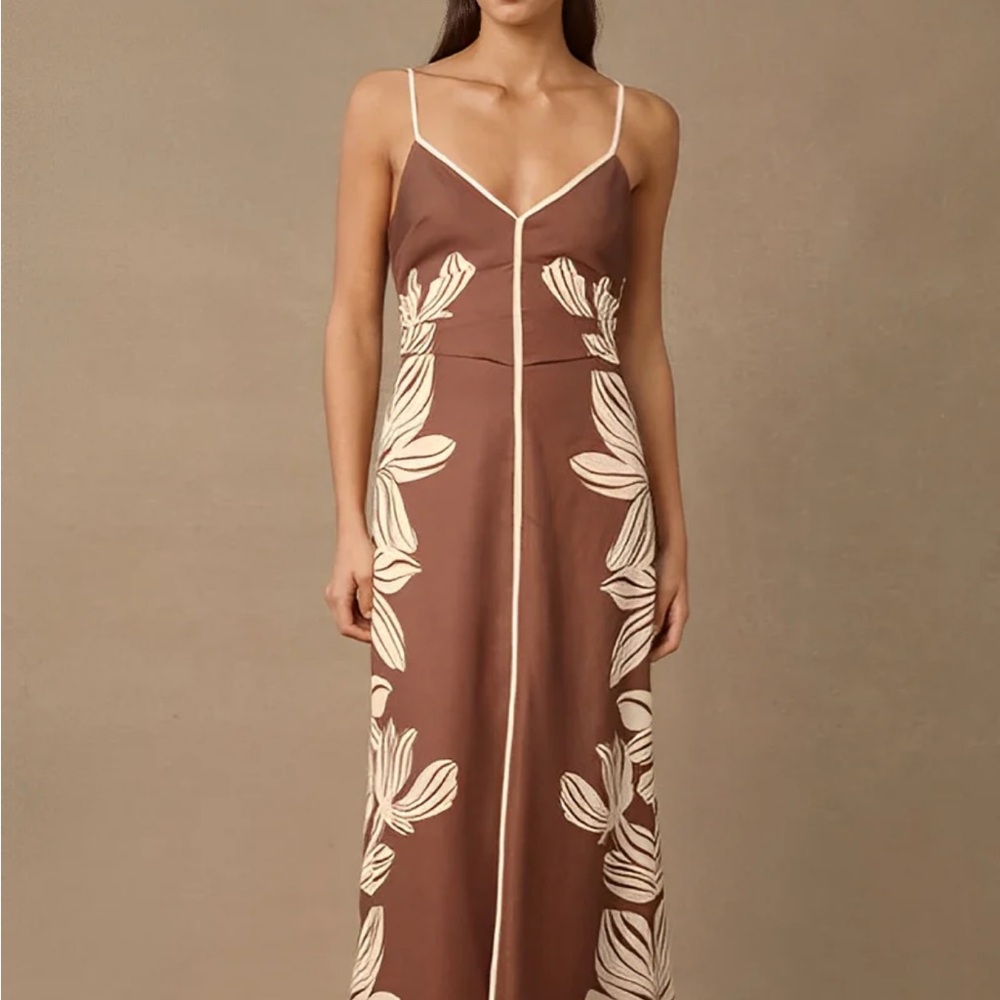 Mon Renn - Palmera Midi Dress, Cocoa Floral